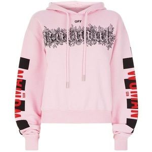 Off-White C/O Virgil Abloh Natural Cropped Hoodie